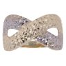 14ct Yellow and White Gold Diamond Cut Infinity Fancy Ring