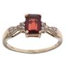 9ct Yellow Gold 0.05ct Diamond and Garnet Single Stone Ring
