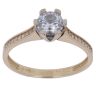 14ct Yellow Gold Cubic Zirconia Single Stone Ring