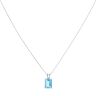 9ct White Gold Blue Topaz Solitaire Pendant and Chain 16"