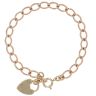 9ct Rose Gold Heart Padlock Charm Bracelet 7.5"