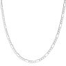 9ct White Gold Diamond Cut Figaro Chain 20"