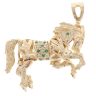9ct Yellow Gold Multi Gemstone Horse Pendant