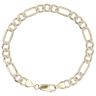 9ct Yellow Gold Diamond Cut Figaro Bracelet 7.5"