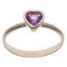 9ct Yellow Gold Amethyst Heart Single Stone Ring