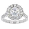 18ct White Gold Est 2.04cts Diamond Halo Cluster Ring by Anya Belle