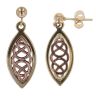 9ct Yellow and Rose Gold Welsh Royalty Clogau Drop Earrings