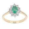 9ct Yellow Gold Emerald and Diamond Cluster Ring