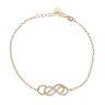 9ct Yellow Gold Cubic Zirconia Double Infinity Bracelet 7"