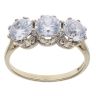 9ct Yellow Gold Cubic Zirconia Three Stone Ring