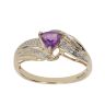 9ct Yellow Gold 0.05ct Diamond and Amethyst Fancy Ring