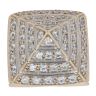9ct Yellow Gold Cubic Zirconia Pyramid Signet Ring