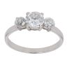 9ct White Gold Cubic Zirconia Three Stone Ring