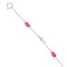 9ct White Gold 0.11ct Diamond And Created Ruby Bracelet 7"