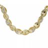 14ct Yellow And White Gold Oval Greek Key 24" Chain