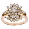 14ct Yellow Gold 1.25ct Diamond Cluster Ring