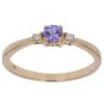 18ct Yellow Gold 0.04ct Diamond and Tanzanite Solitaire Ring