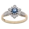 9ct Yellow Gold 0.40ct Diamond And Sapphire Cluster Ring