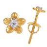22ct Yellow Gold Cubic Zirconia Flower Stud Earrings