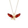 18ct Yellow ﻿Gold on Sterling Silver Baltic Amber Eagle Pendant Necklace
