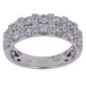 18ct White Gold 1.00ct Brilliant Cut Diamond Two Row Fancy Ring