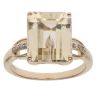 14ct Yellow Gold 0.04ct Brilliant Cut Diamond and Prasiolite Ring