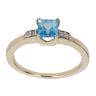 9ct Yellow Gold 0.04ct Diamond And Created Topaz Single Stone Ring