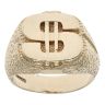 9ct Yellow Gold Textured Dollar Signet Ring