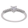 Silver Cubic Zirconia Heart Ring By Icesia