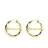 9ct Yellow Gold Personalised Nameplate Creole Earrings
