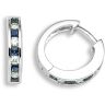 18ct White Gold Diamond 0.22ct Sapphire 0.50ct Hoop Earrings
