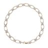 9ct Yellow and White Gold 0.10ct Diamond Fancy Cross Bracelet 7.5"