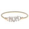 9ct Yellow Gold Cubic Zirconia 'MUM' Hinged Bangle