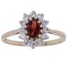 9ct Yellow Gold Cubic Zirconia and Garnet Cluster Ring