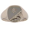 9ct Yellow Gold 0.01ct Diamond Patterned Signet Ring