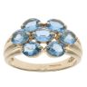 9ct Yellow Gold Blue Topaz Cluster Ring