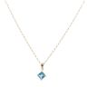 9ct Yellow Gold Blue Topaz Pendant and Chain 18"