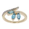 9ct Yellow Gold 0.09ct Diamond And Created Topaz Fancy Ring