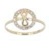 14ct Yellow Gold Infinity Halo Cubic Zirconia Stone Set Ring