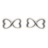 Silver Infinity Heart Stud Earrings