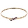9ct Yellow Gold 0.02ct Diamond and Amethyst Bangle
