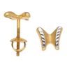 22ct Yellow and White Gold Butterfly Stud Earrings