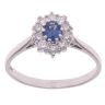 18ct White Gold 0.30ct Brilliant Cut Diamond and Sapphire Cluster Ring