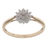 9ct Yellow Gold 0.10ct Brilliant Cut Diamond Cluster Ring