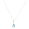 18ct Yellow Gold 0.10ct Diamond and Aquamarine Pendant and Chain 18"