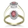 9ct Yellow Gold 0.12ct Diamond & Ruby Ring