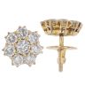 14ct Yellow Gold 2.75ct Brilliant Cut Diamond Cluster Earrings