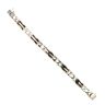 14ct Yellow Gold & White Gold Black Stone Curb Link Bracelet 8.5"
