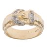 9ct Yellow And White Gold Cubic Zirconia Watch Strap Buckle Ring