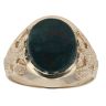 9ct Yellow Gold Bloodstone Patterned Signet Ring